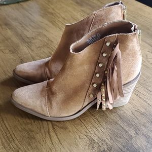 Suede ankle boots with heel
